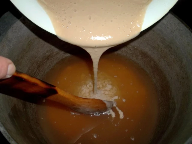 adding-mixture-to-badagi-condensed-grape-juice