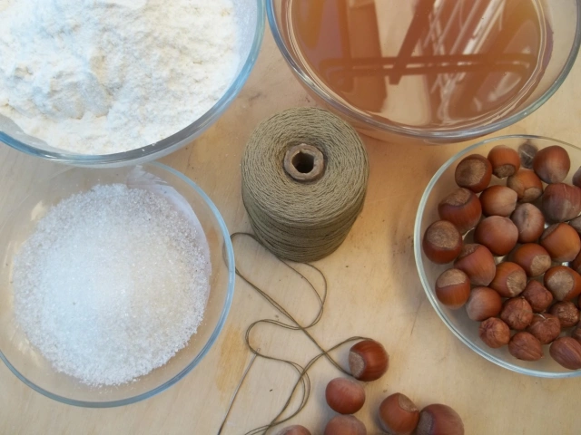 Ingredients for Churchkhela with Hazelnuts - Copy