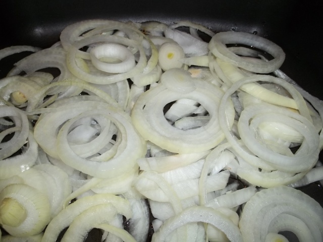 Frying Onions for Cauliflower Satsivi - Copy