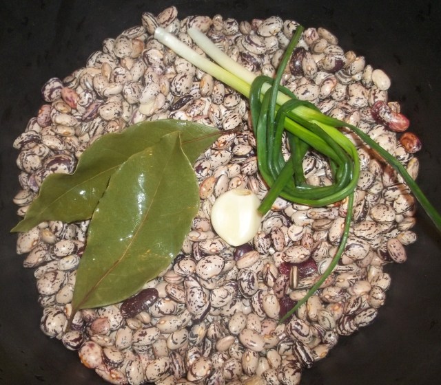 Boil lobio with green onion and garlic - Copy
